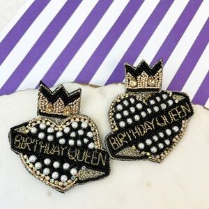 NEW Prep Obsessed Birthday Queen Earrings
